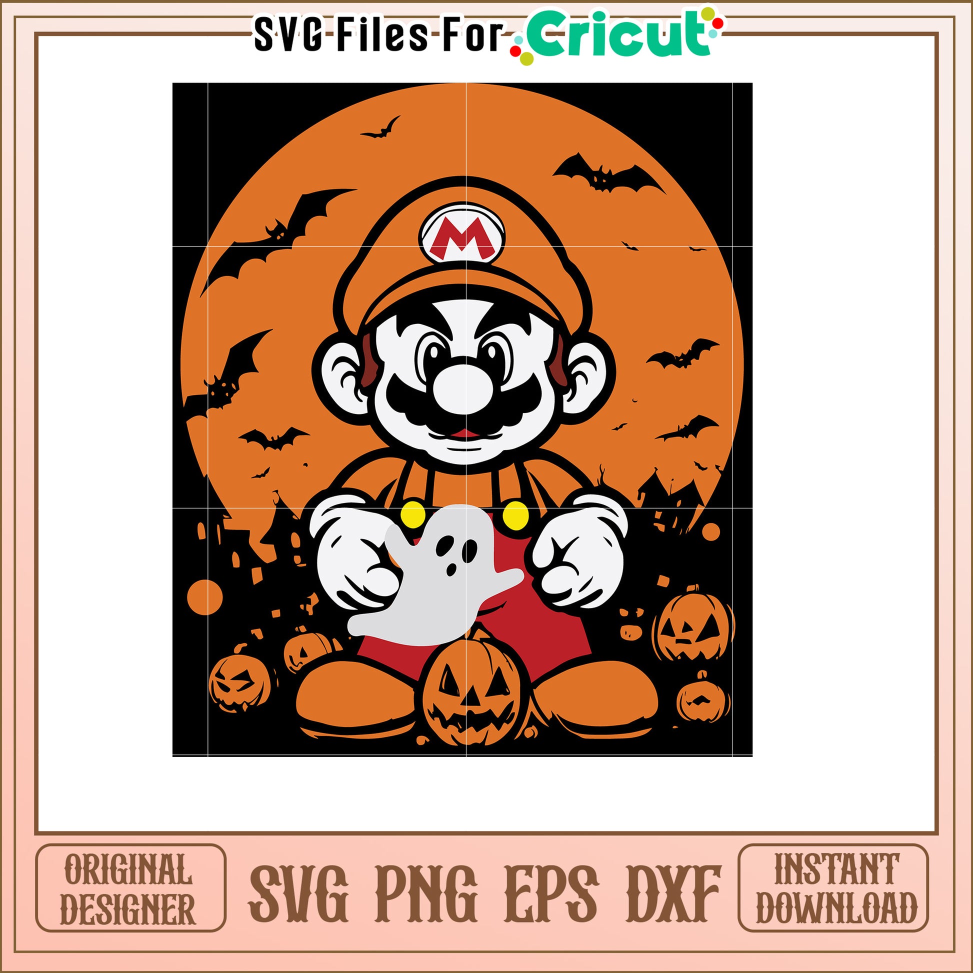 Halloween Mario SVG Design