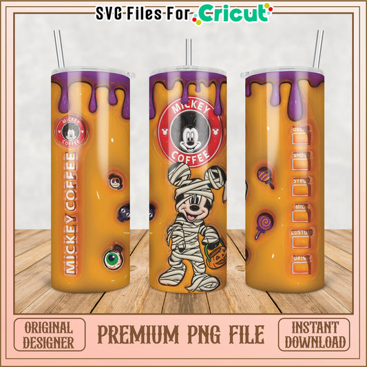 Halloween Mickey Coffee PNG Sublimation