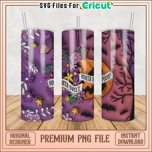 Halloween Pumpkin Tumbler PNG Design