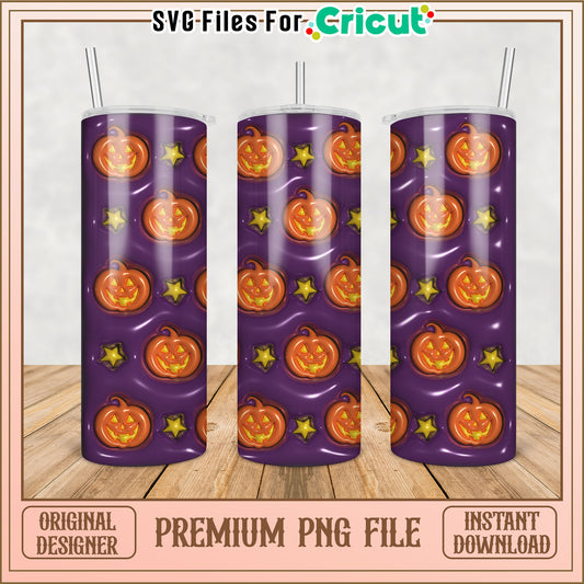 Halloween Pumpkin Tumbler PNG Design for Cricut Projects 2023