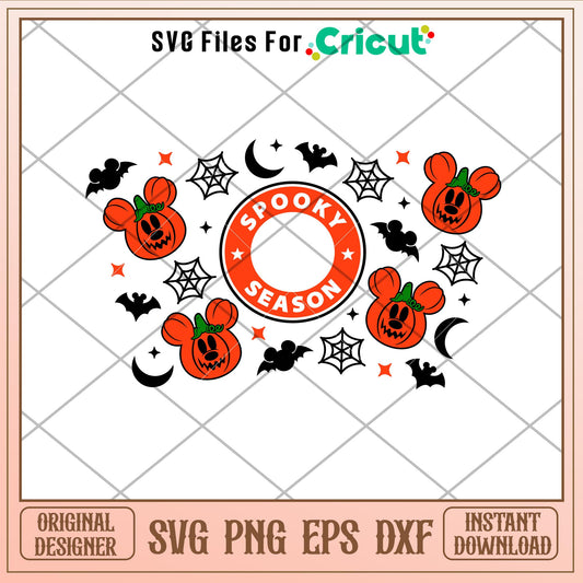 Halloween Pumpkins Full Wrap, Halloween Pumpkins Mickey Mouse Full Wrap Svg