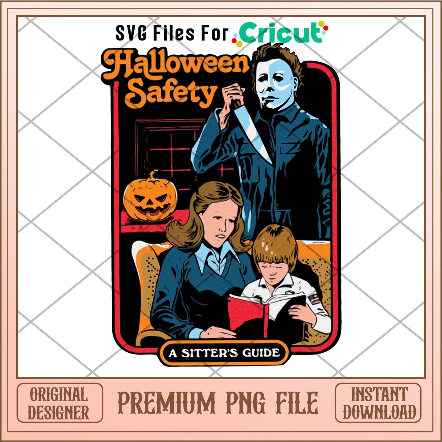 Halloween Safety A Sitter's Guide png, Horror characters png, digital download