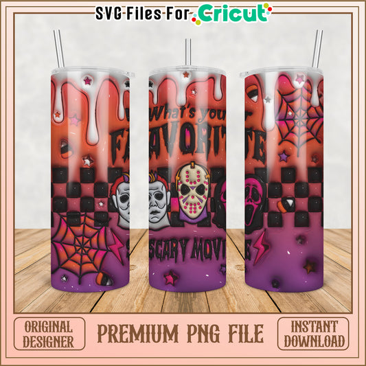 Halloween Scary Movie Tumbler PNG