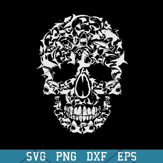 Halloween Shark Skull Animals Svg, Skull Svg-Svgfilesforcricut