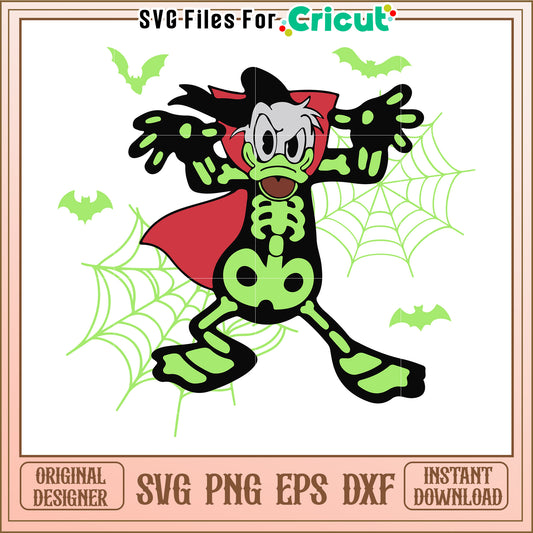 Halloween Skeleton Donald Duck SVG