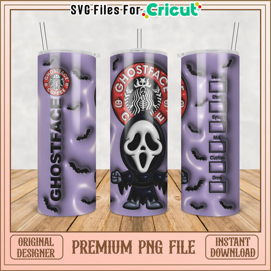 Halloween Starbucks Ghostface PNG Sublimation