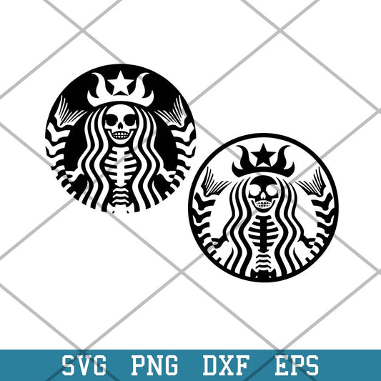 Halloween Starbucks Skeleton Witch Svg, Halloween Svg-Svgfilesforcricut
