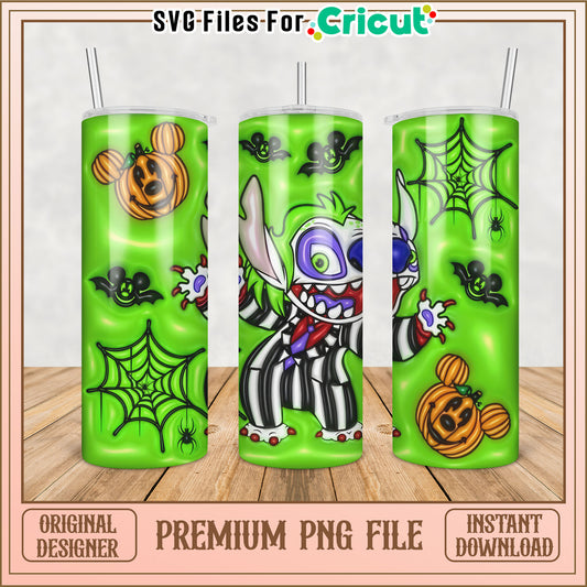 Halloween Stitch PNG Sublimation Tumbler