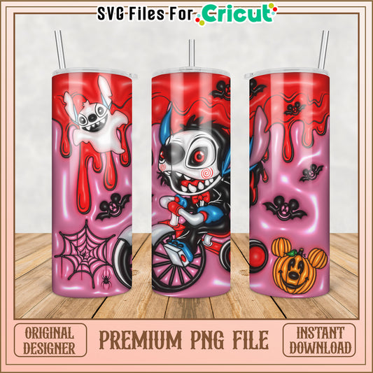 Halloween Stitch Tumbler PNG Design