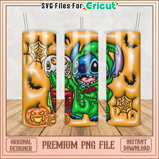 Halloween Stitch Tumbler PNG Sublimation