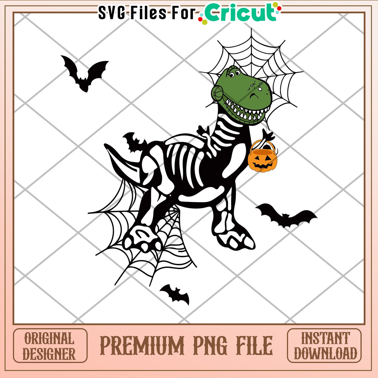 Halloween T-Rex Skeleton PNG