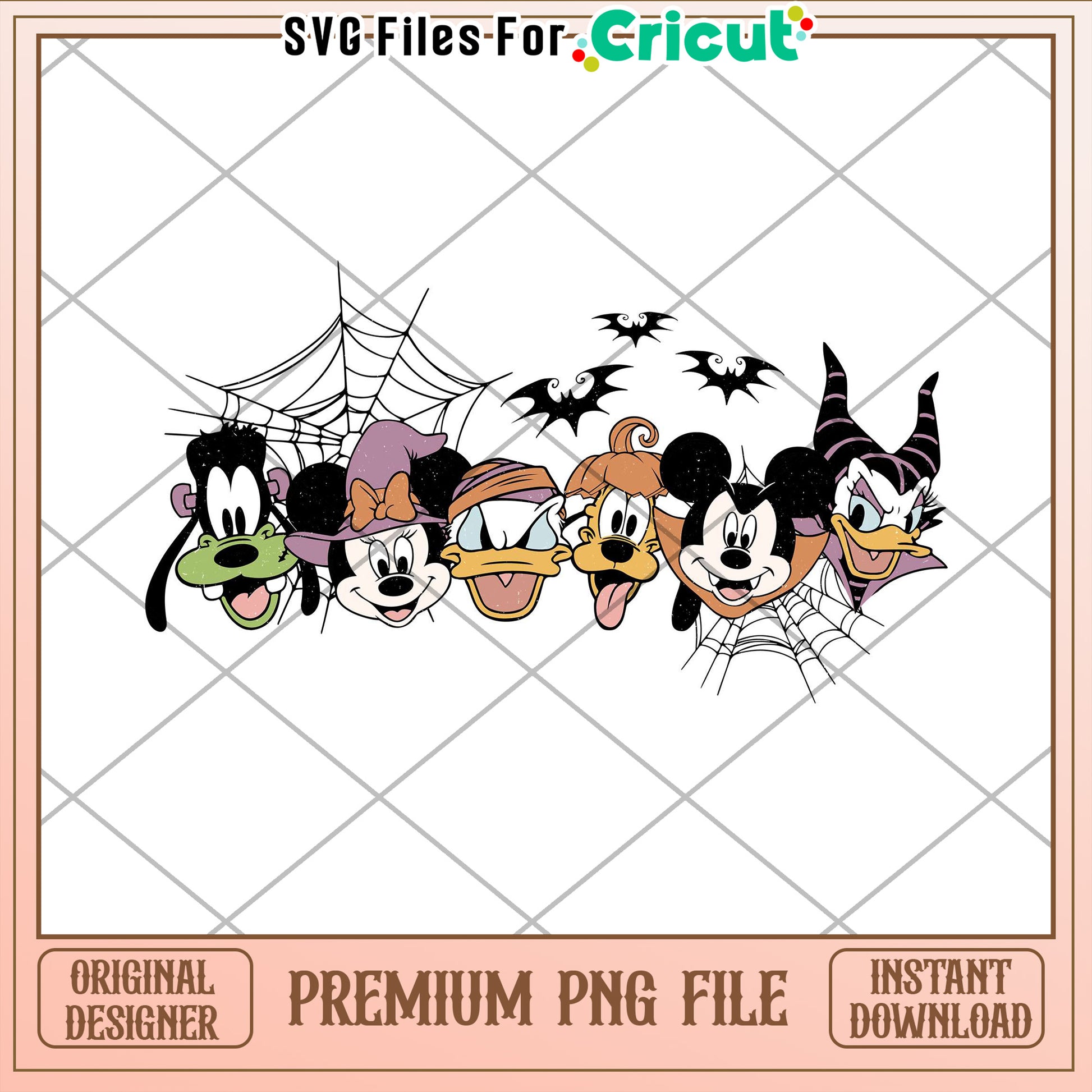 Halloween Themed Mickey Mouse Friends PNG File for Crafts