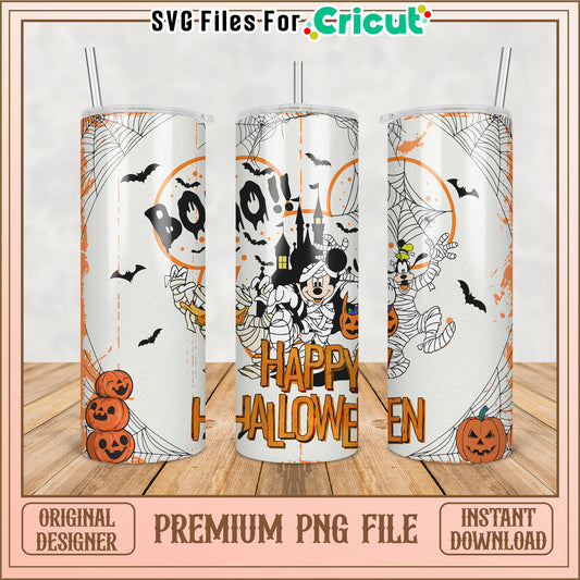 Halloween Themed Tumbler Design PNG File for Cricut Projects