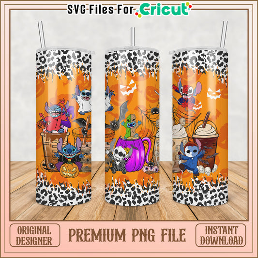 Halloween Themed Tumbler PNG Design for Cricut Projects Download