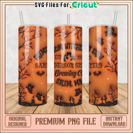 Halloween Themed Tumbler PNG File for Cricut Crafting Projects