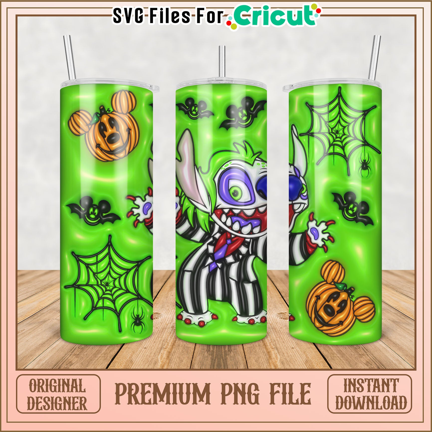 Halloween Themed Tumbler PNG File for Cricut Projects Download