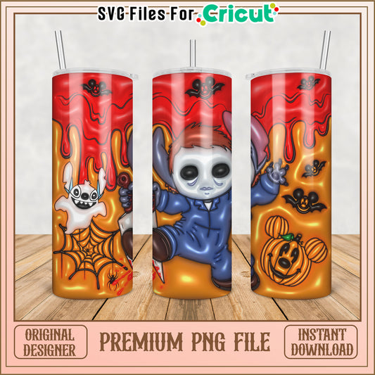 Halloween Themed Tumbler PNG for Cricut Instant Download Design
