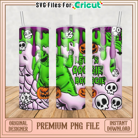 Halloween Tumbler Design PNG Let's Boogie Instant Download File