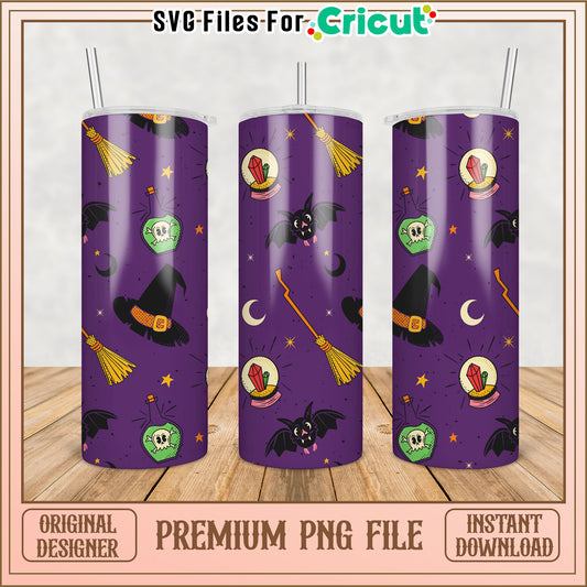 Halloween Tumbler Design PNG for Cricut Craft Projects Download