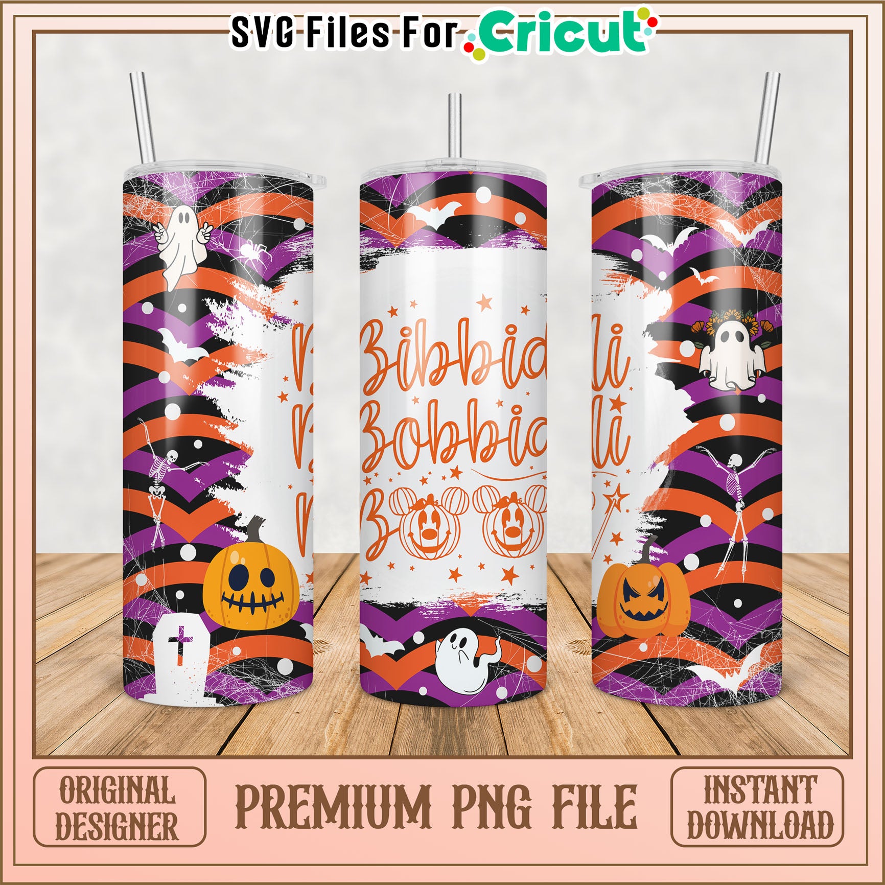 Halloween Tumbler Design PNG for Cricut Crafting Projects