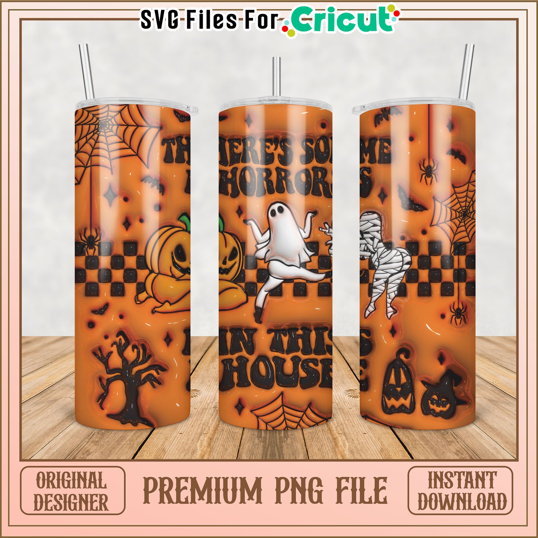 Halloween Tumbler Design PNG for Cricut Instant Download Decor