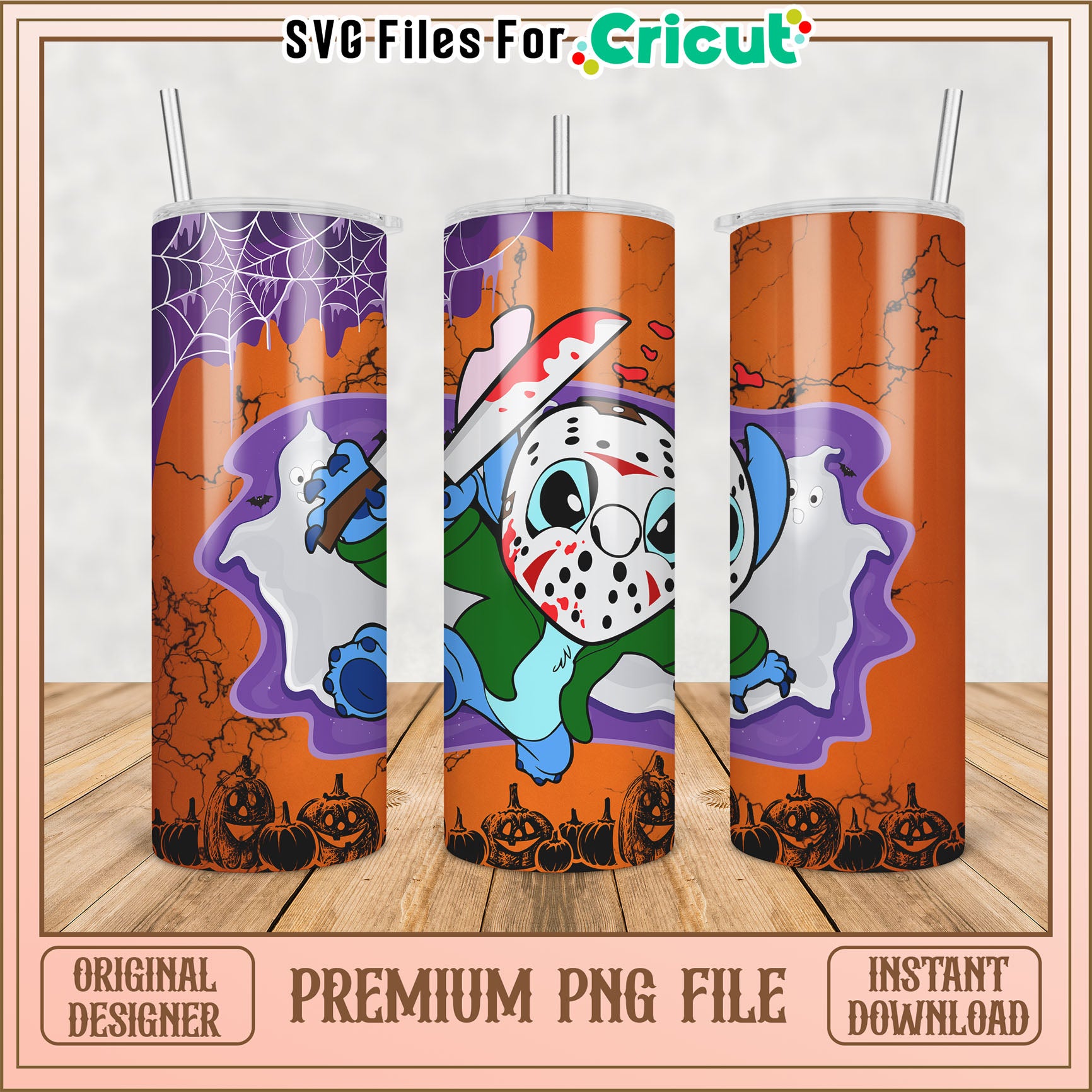 Halloween Tumbler Design PNG for DIY Crafts and Projects