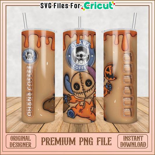 Halloween Tumbler PNG Design - Stitch Coffee