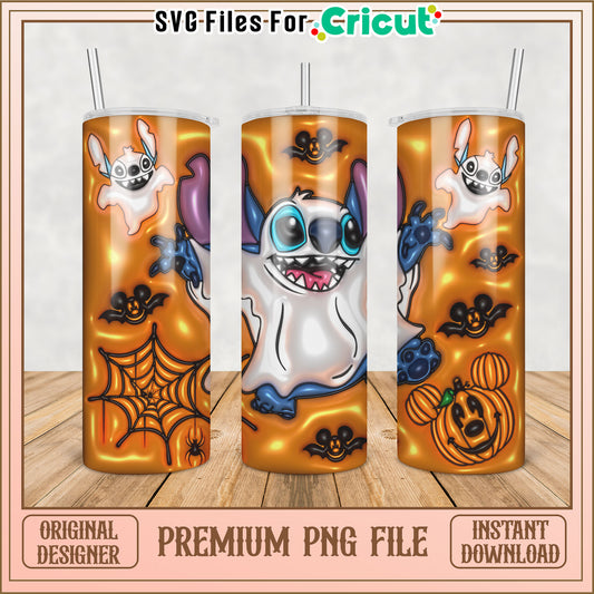 Halloween Tumbler PNG Design Cute Ghosts and Pumpkins for Cricut