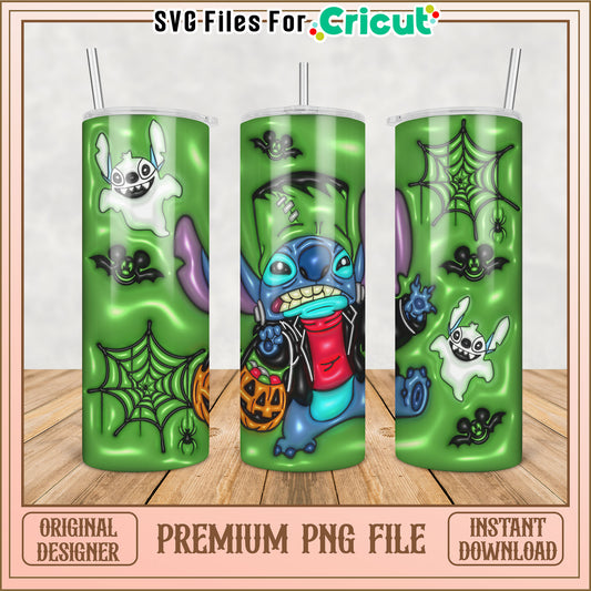 Halloween Tumbler PNG Design with Fun Cartoon Characters