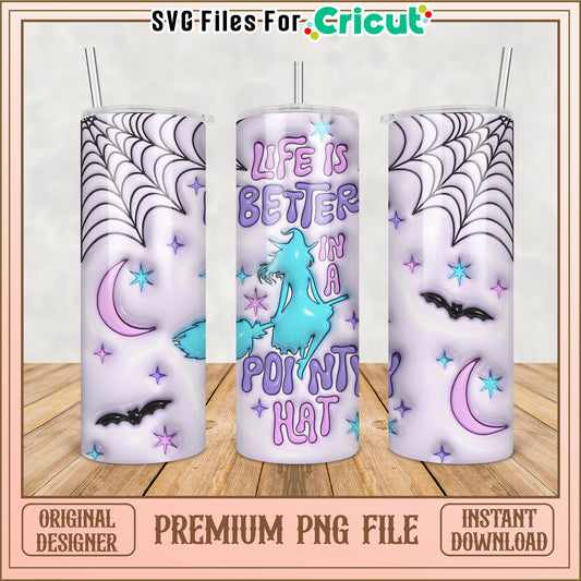 Halloween Witch Tumbler PNG Design