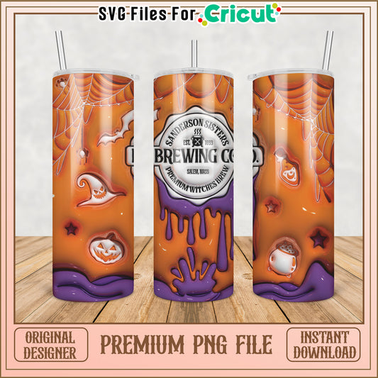 Halloween Witches Brew Tumbler Design Premium PNG File Download