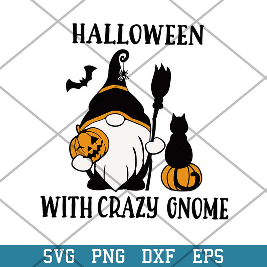 Halloween With Crazy Gnome Svg, Halloween Svg-Svgfilesforcricut