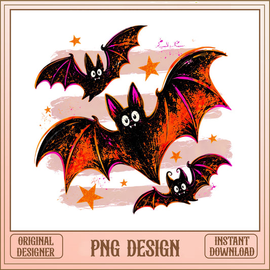 Halloween Bats PNG, Spooky Bat Clipart, Halloween PNG Design