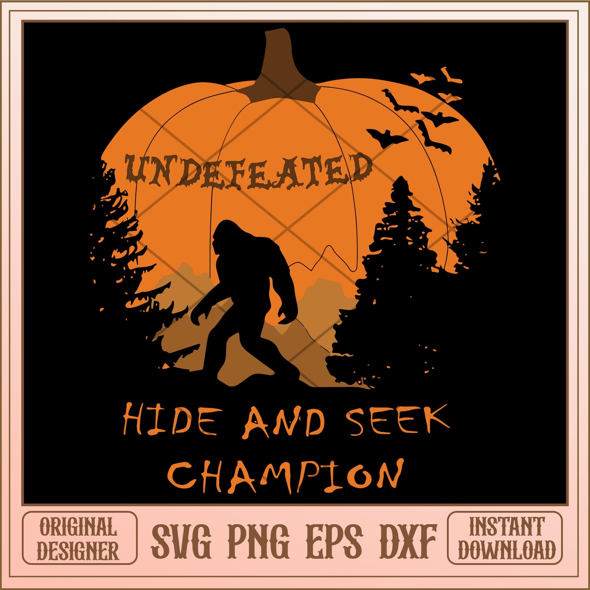 Halloween Bigfoot Hide And Seek Champion svg, halloween characters svg, digital download