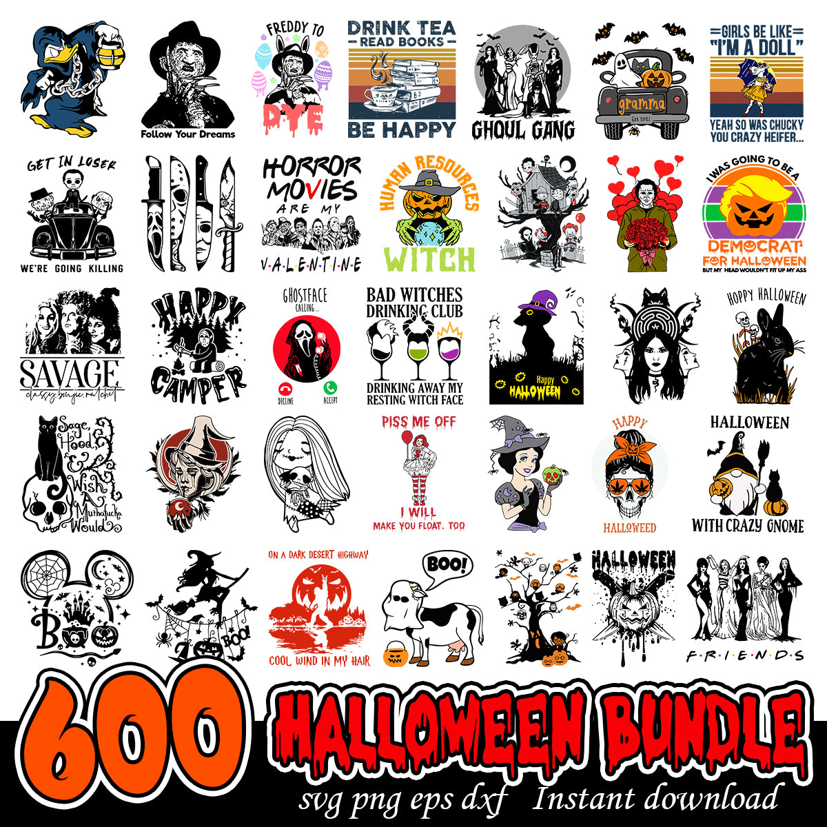 Halloween characters Bundle Svg, Halloween art bundle