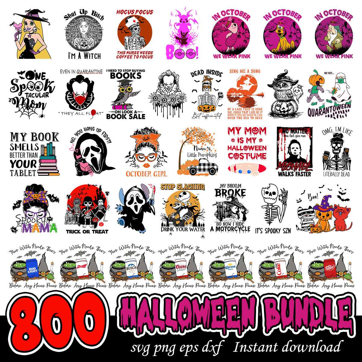 Halloween Bundle quotes Svg, Halloween art and quotes bundle