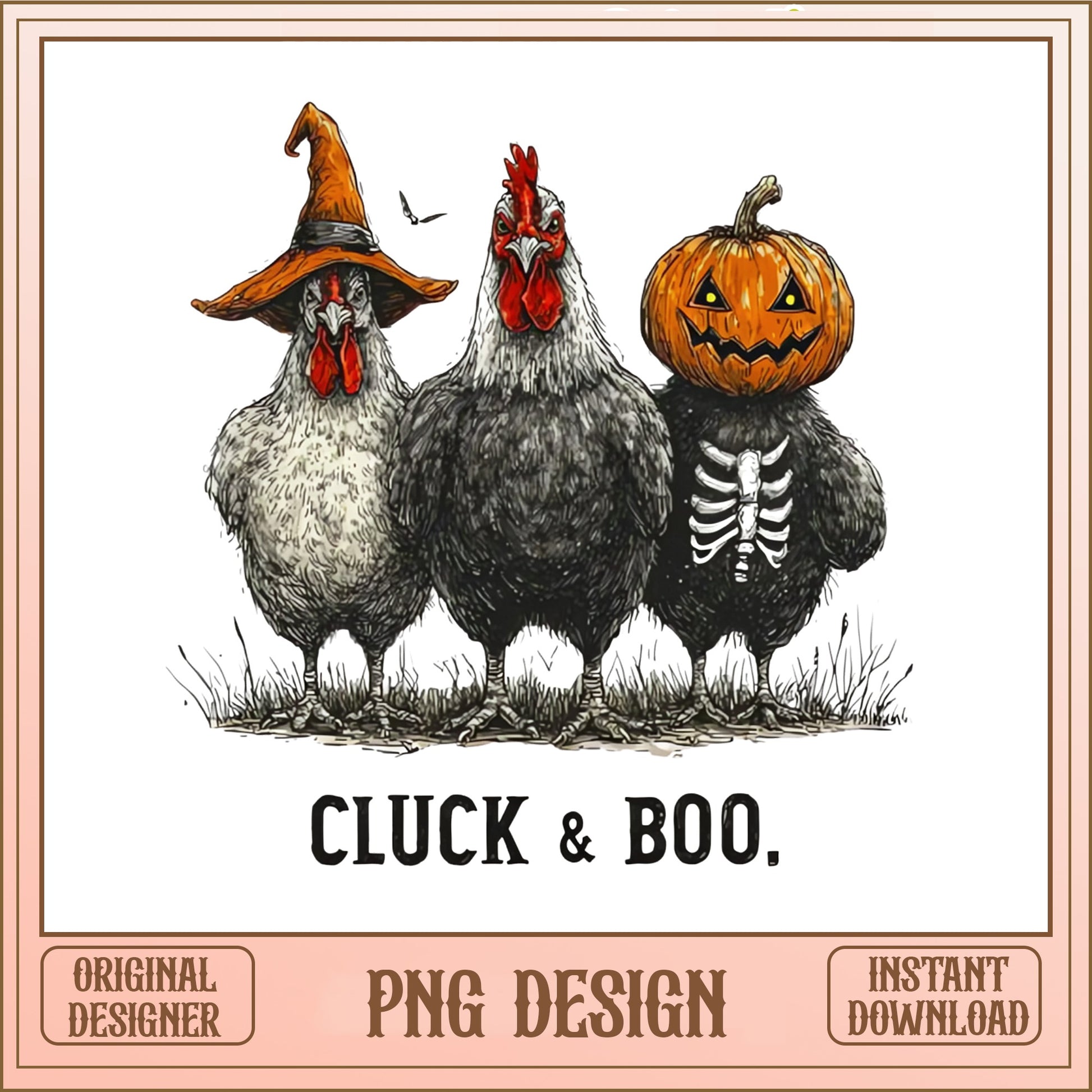 Halloween Chicken Cluck And Boo PNG, Funny Farm PNG, Halloween PNG