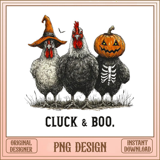 Halloween Chicken Cluck And Boo PNG, Funny Farm PNG, Halloween PNG