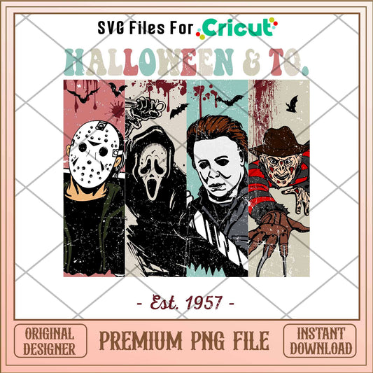 Halloween & Co Est. 1957 png, Horror Characters png, Digital Download