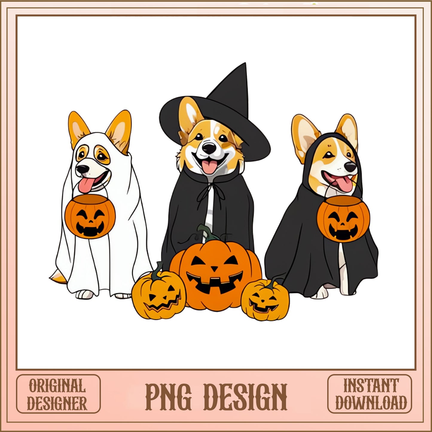 Halloween Corgi Dog PNG, Cute Dog Halloween PNG, Spooky Dog PNG