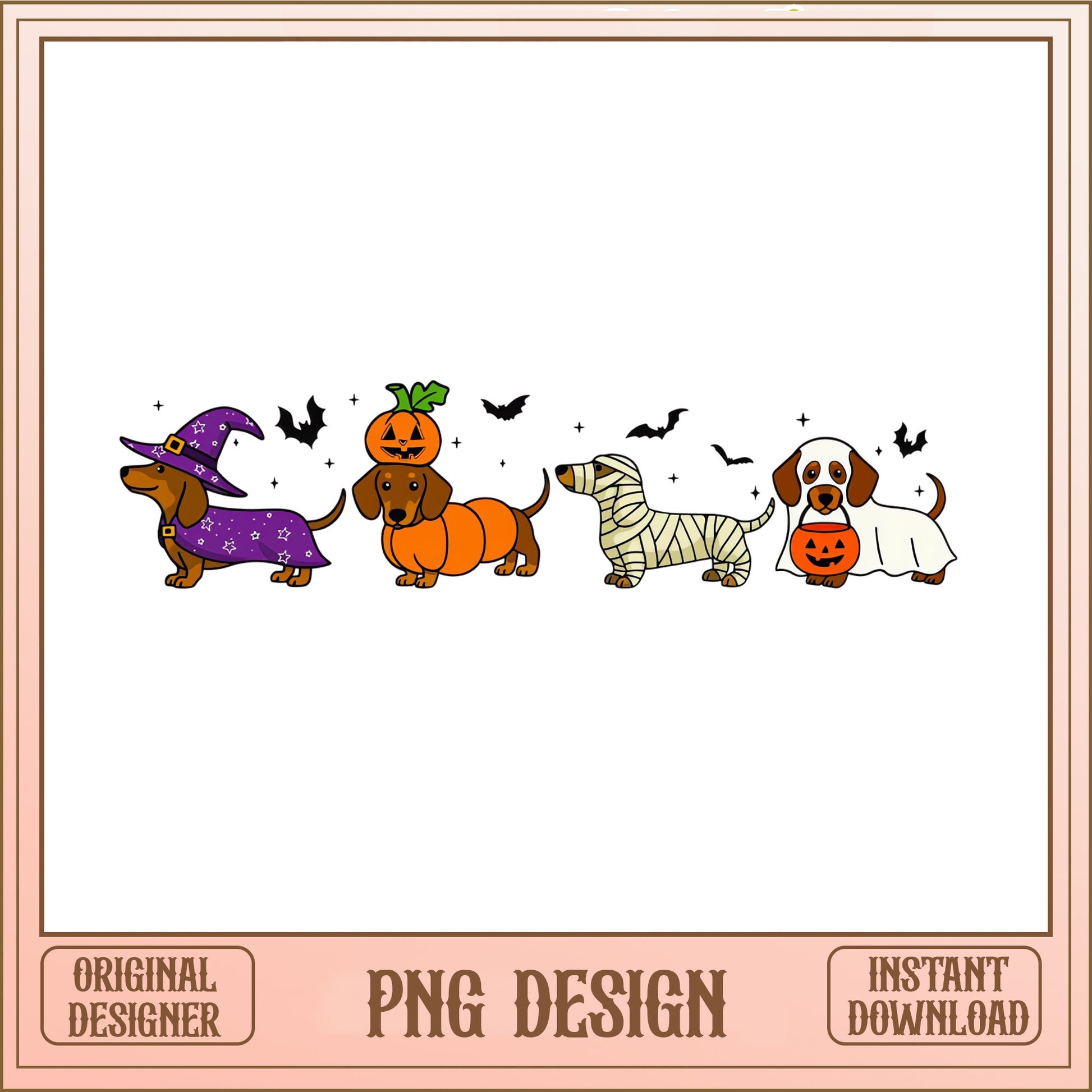 Halloween Dachshund Costume PNG, Spooky Wiener Dog PNG, Dog Halloween PNG
