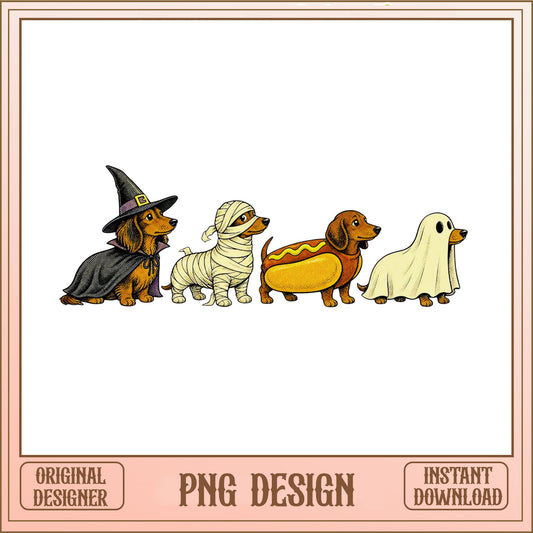 Halloween Dachshund PNG, Funny Dog Costume Clipart, Halloween PNG