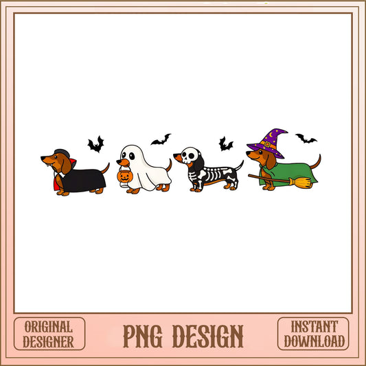 Halloween Dachshund PNG, Funny Wiener Dog Costume, Spooky Dog PNG
