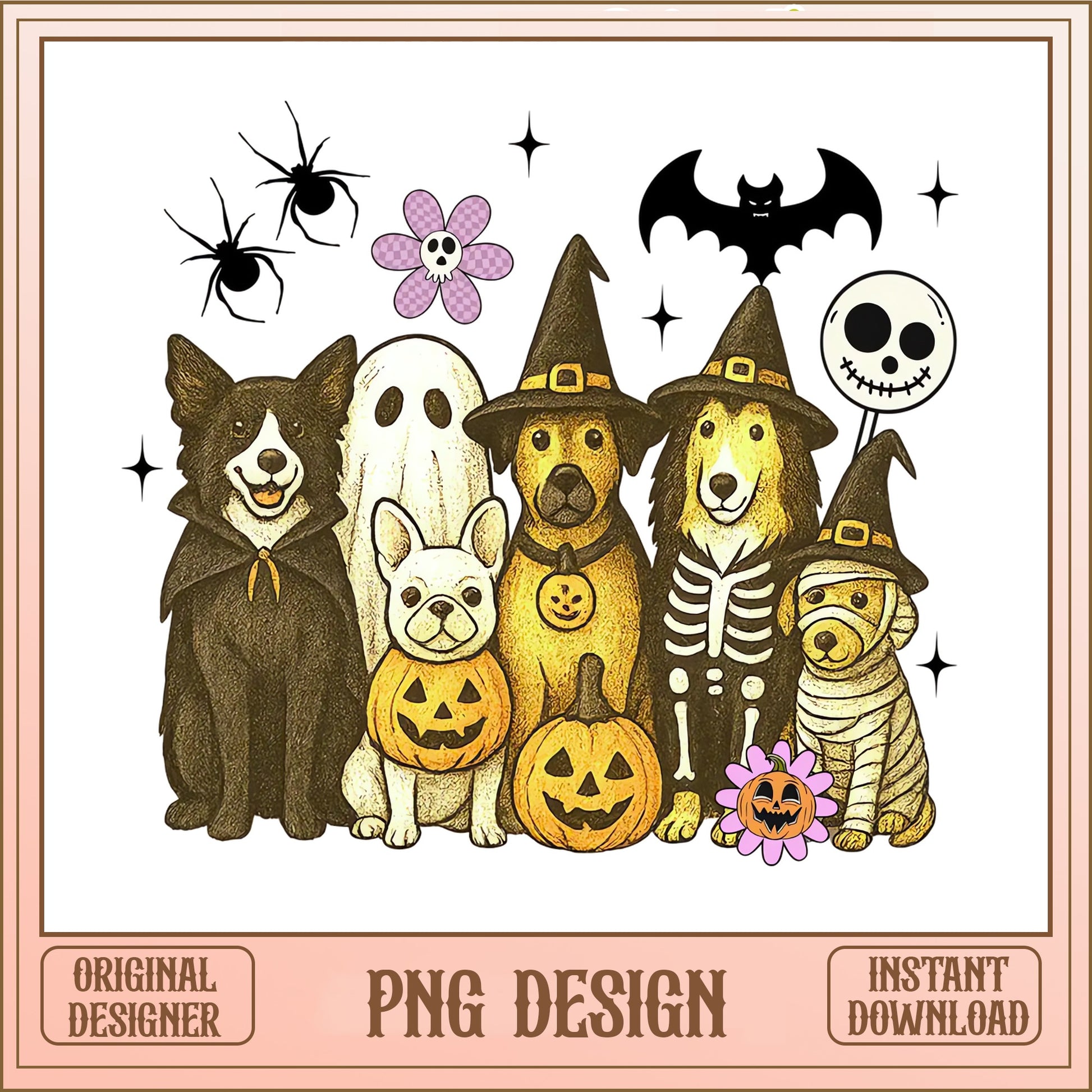 Halloween Dogs In Costumes PNG, Spooky Dog Lover PNG, Halloween PNG