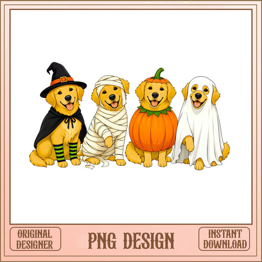 Halloween Golden Retriever PNG, Cute Dog Halloween Costume, Spooky Dog PNG