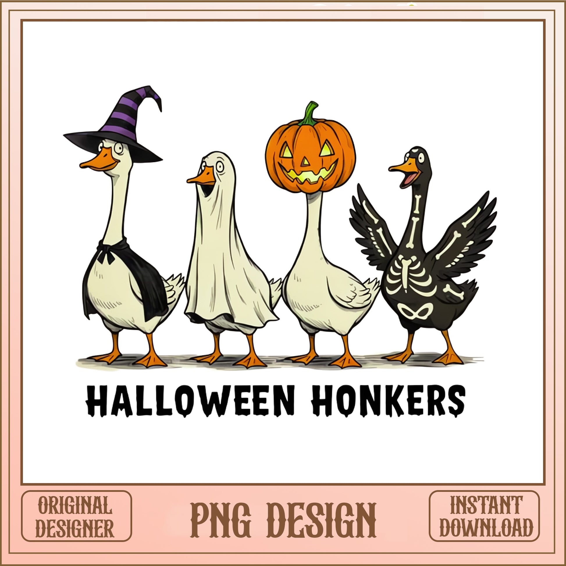 Halloween Honkers Goose PNG, Funny Duck Halloween PNG, Spooky Goose PNG