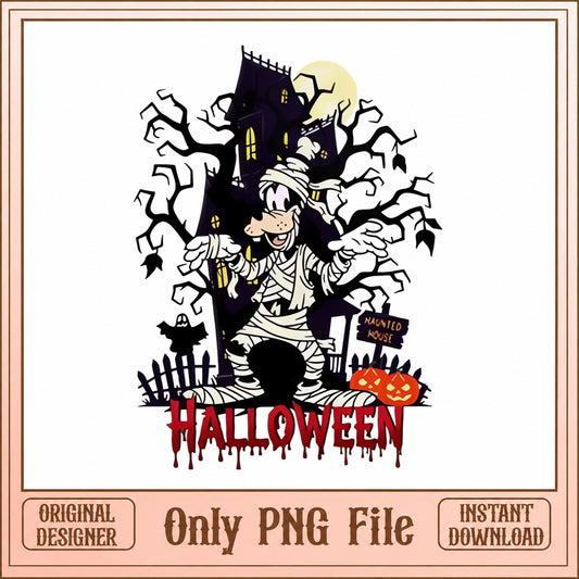 Halloween Mummy Haunted House, Spooky Halloween Clipart, PNG