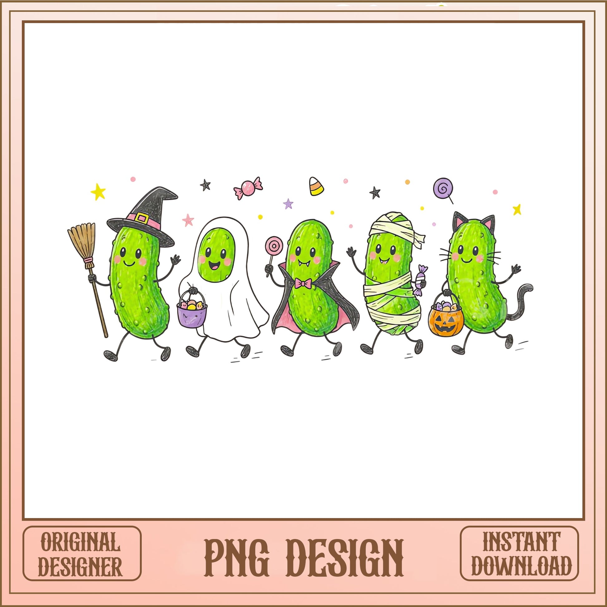 Halloween Pickle Crew PNG, Funny Pickle Halloween, Trick Or Treat PNG