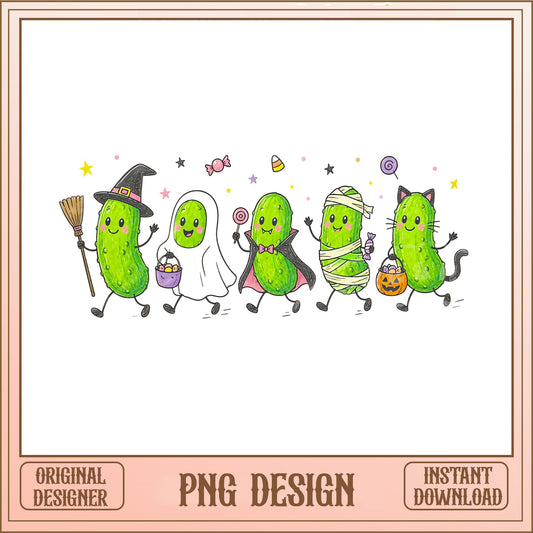 Halloween Pickle Crew PNG, Funny Pickle Halloween, Trick Or Treat PNG