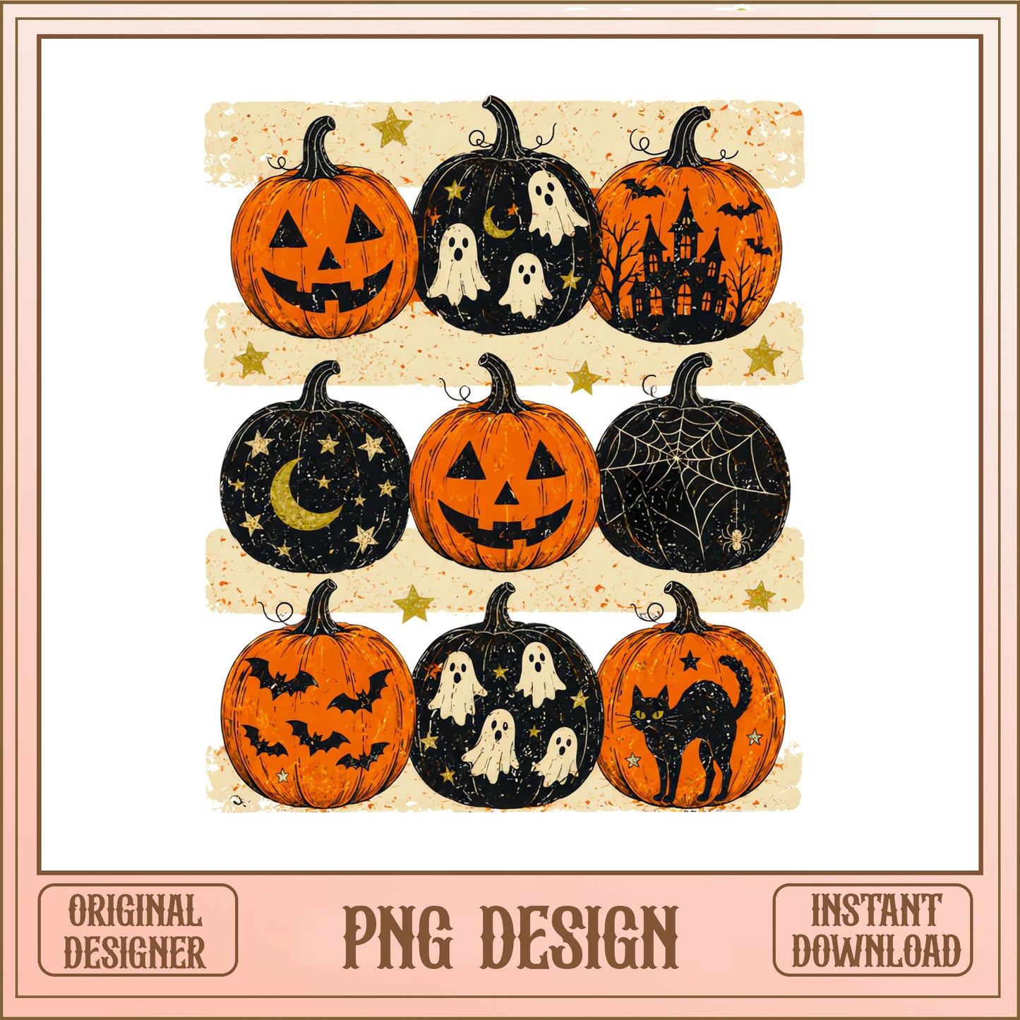 Halloween Pumpkin Bundle PNG, Jack O Lantern Ghost PNG, Spooky Halloween PNG